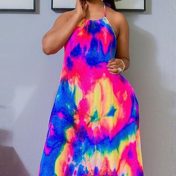 Multi-Color Halter Sundress - Picture 3 of 6